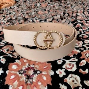 Double Circle Belt Beige